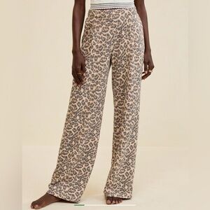 Aerie Leopard Print Wide-Leg Sweat Pants